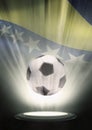 A soccer ball with Bosnia and Herzegovina flag backdrop Royalty Free Stock Photo