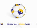 Soccer ball with the Bosnia and Herzegovina flag, football sport equipment Royalty Free Stock Photo