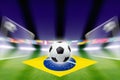 Soccer ball, Brazil flag Royalty Free Stock Photo