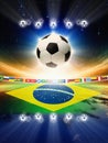 Soccer ball with brazil flag Royalty Free Stock Photo