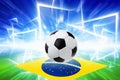 Soccer ball, brazil flag Royalty Free Stock Photo