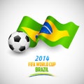 Soccer ball with Brazilian Flag