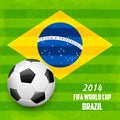 Soccer ball with Brazilian Flag Royalty Free Stock Photo