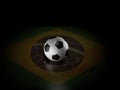Soccer ball with Brazilian flag Royalty Free Stock Photo