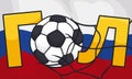 Soccer Ball Breaking a Net during International Football Championship, Vector Illustration Royalty Free Stock Photo