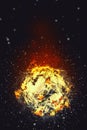 Soccer Ball Burning in Flames Royalty Free Stock Photo