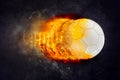 Soccer Ball Burning in Flames Royalty Free Stock Photo