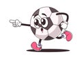 Soccer ball cartoon character running Royalty Free Stock Photo