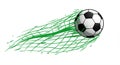 A soccer ball with classic black and white hexagonal and pentagonal patterns is Royalty Free Stock Photo