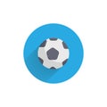 Soccer ball flat icon with long shadow. Soccer flat icon Royalty Free Stock Photo