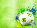 Soccer ball and the colors of Brazil flag