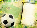 Soccer ball and the colors of Brazil flag