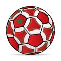 Soccer ball with the colors of the flag of Morocco.