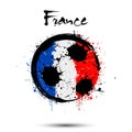 Soccer ball in the colors of the France flag Royalty Free Stock Photo