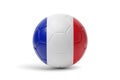 Soccer ball with the colors of the France flag. 3d illustration Royalty Free Stock Photo