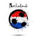 Soccer ball in the colors of the Netherlands flag Royalty Free Stock Photo