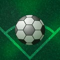 Soccer ball corner of green field Royalty Free Stock Photo