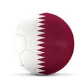 Soccer ball 3d rendering Qatar flag isolated