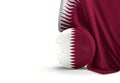 Soccer ball 3d rendering Qatar flag isolated