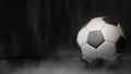 Soccer ball on a dark abstract background.