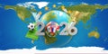 2026 soccer ball with earth globe 3d-illustration. elements of this image furnished by NASA Royalty Free Stock Photo