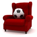 Soccer ball in easy chair