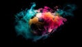 Soccer ball exploding in a fiery wave of competition and success generated by AI Royalty Free Stock Photo