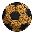 A soccer ball featuring a unique design with black pentagonal panels and hexagonal Royalty Free Stock Photo
