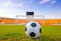 Soccer ball on the field Royalty Free Stock Photo
