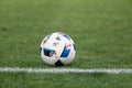 Soccer ball on the field before the match Aris vs Panathinaikos Royalty Free Stock Photo