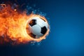 Soccer ball fire. Generate Ai Royalty Free Stock Photo