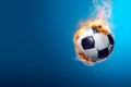 Soccer ball fire. Generate Ai Royalty Free Stock Photo