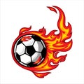 Soccer ball on fire design Vector illustration Royalty Free Stock Photo