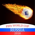 Soccer ball with fire effect illustration