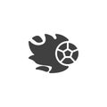 Soccer ball with fire flame vector icon Royalty Free Stock Photo