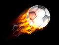Soccer Ball on Fire Royalty Free Stock Photo