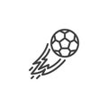 Soccer ball with fire line icon Royalty Free Stock Photo