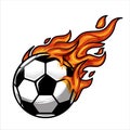 Soccer ball on fire Vector illustration Royalty Free Stock Photo