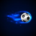 Soccer ball on fire. Vector Royalty Free Stock Photo
