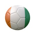 Soccer ball in flag colors isolated on white background. Cote d`Ivoire.