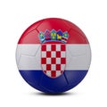 Soccer ball with flag of Croatia isolated with clipping path on white background, 3d rendering Royalty Free Stock Photo