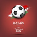 Soccer ball on the flag of Hungary Royalty Free Stock Photo