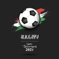 Soccer ball on the flag of Hungary Royalty Free Stock Photo