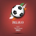 Soccer ball on the flag of Ireland Royalty Free Stock Photo