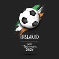 Soccer ball on the flag of Ireland Royalty Free Stock Photo