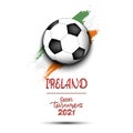 Soccer ball on the flag of Ireland Royalty Free Stock Photo