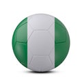 Soccer ball with flag of Nigeria isolated with clipping path on white background, 3d rendering Royalty Free Stock Photo