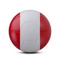 Soccer ball with flag of Peru isolated with clipping path on white background, 3d rendering Royalty Free Stock Photo