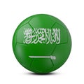 Soccer ball with flag of Saudi Arabia isolated with clipping path on white background, 3d rendering Royalty Free Stock Photo