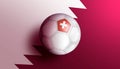 Soccer ball with the flag of Switzerland on a colorful background- world soccer championship concept Royalty Free Stock Photo